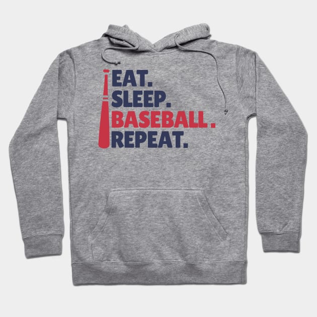 Eat Sleep Baseball Repeat Hoodie by Illustradise